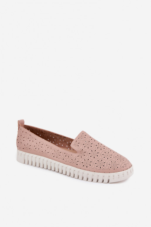 Chaussures à enfiler perforées roses Salty