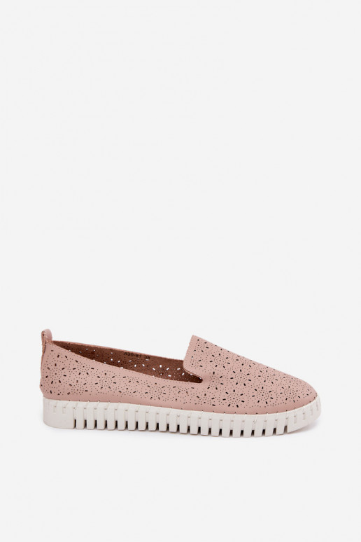avec des éléments ajourés Un modèle convaincant chaussures Féminin couleur rose Salty