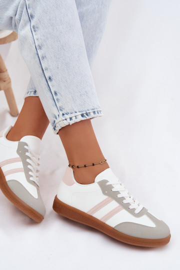 Baskets blanches et roses Seabell