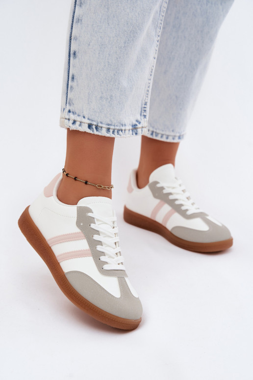 Baskets blanches et roses Seabell