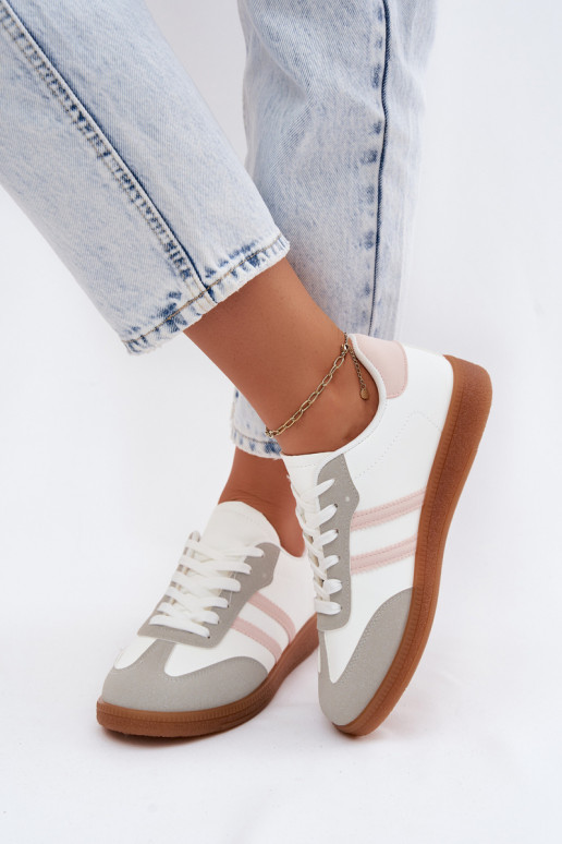 Baskets blanches et roses Seabell