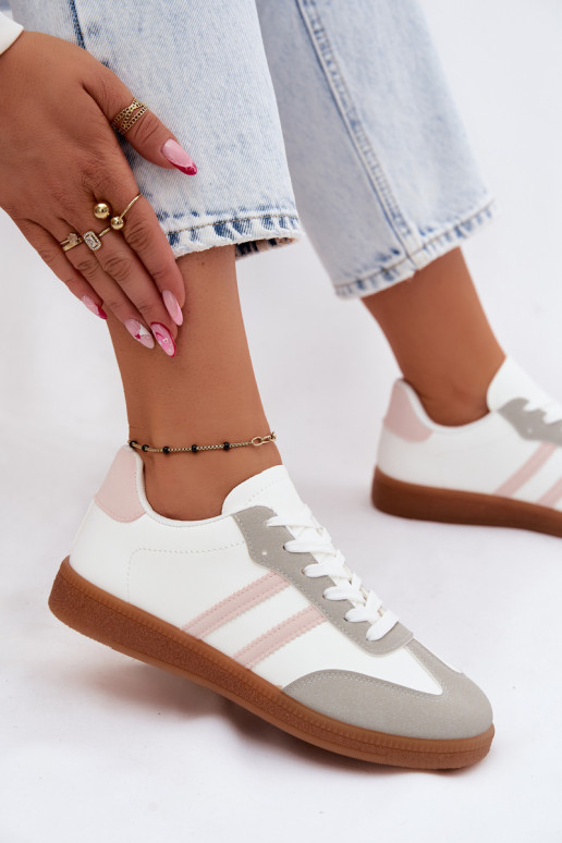 Baskets blanches et roses Seabell