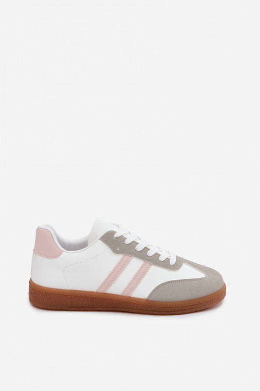 Chaussures modèle baskets Féminin Blanc-couleur rose Seabell