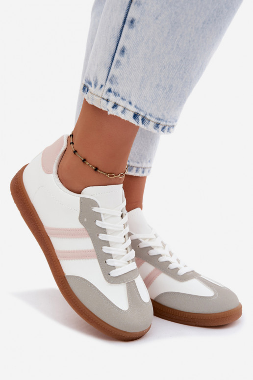 Baskets blanches et roses Seabell