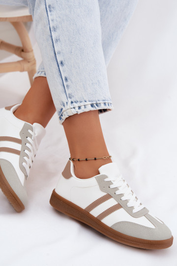 Chaussures modèle baskets Féminin Blanc-beige Seabell 2