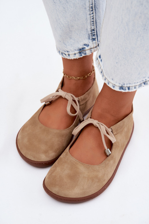 Ballerines en daim sable avec brides Zazoo 021