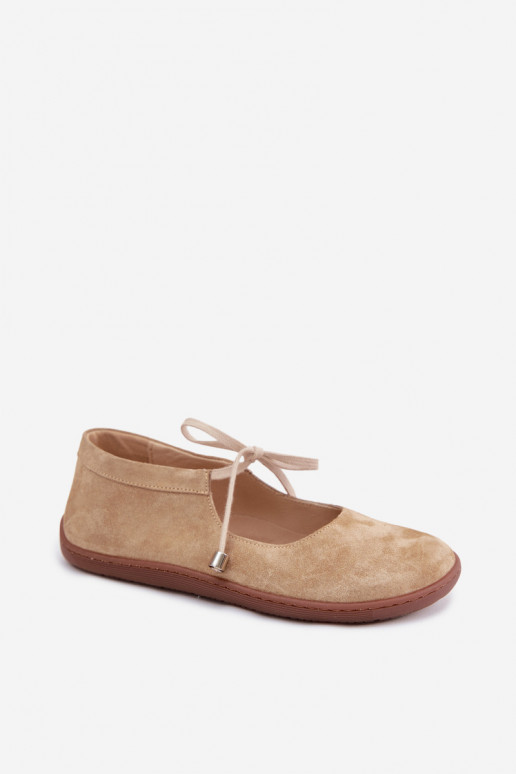 Ballerines en daim sable avec brides Zazoo 021