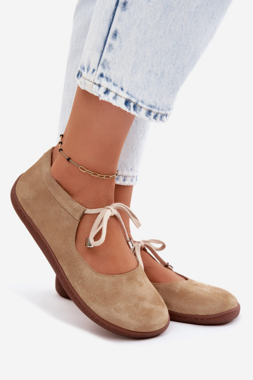 Ballerines en daim sable avec brides Zazoo 021