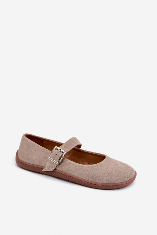 Ballerines en daim cappuccino Zazoo 316