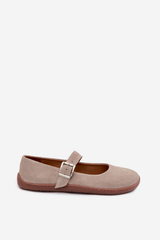 Ballerines en daim cappuccino Zazoo 316