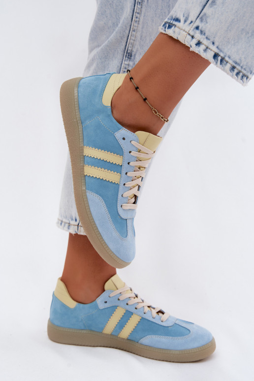 Baskets en daim bleu clair Zazoo N1068