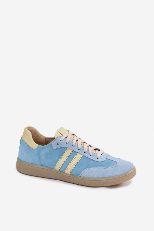 Baskets en daim bleu clair Zazoo N1068
