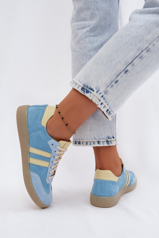 Baskets en daim bleu clair Zazoo N1068
