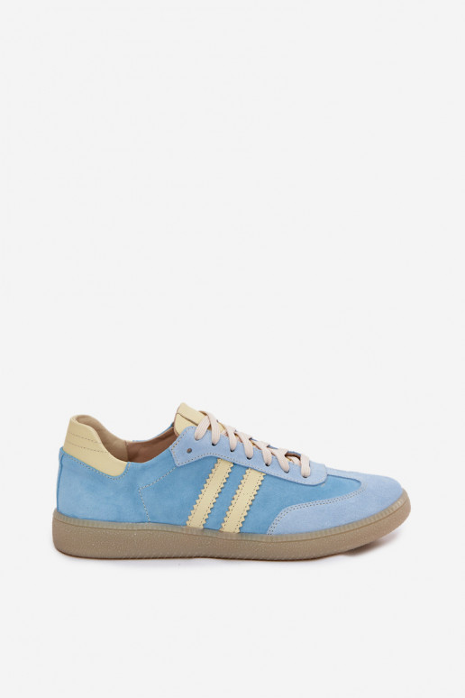 Baskets en daim bleu clair Zazoo N1068