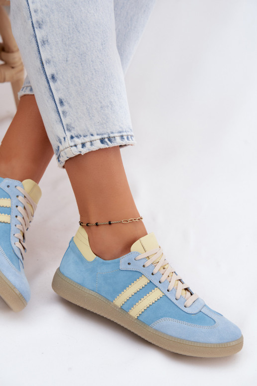 Baskets en daim bleu clair Zazoo N1068