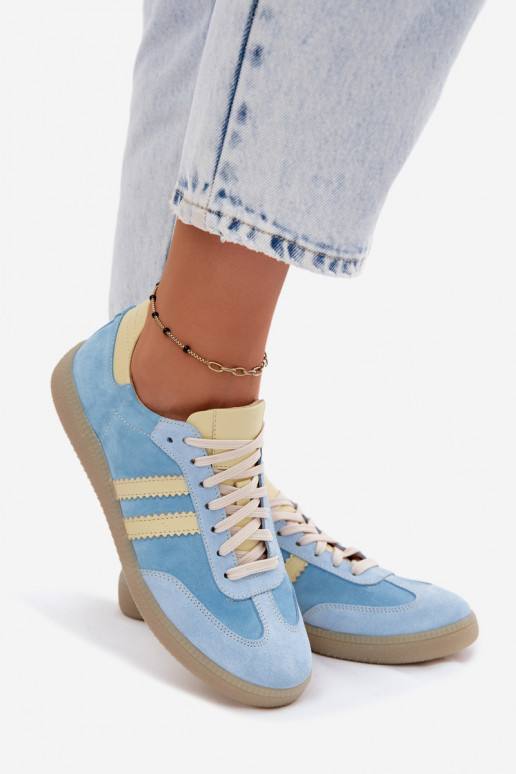 Baskets en daim bleu clair Zazoo N1068