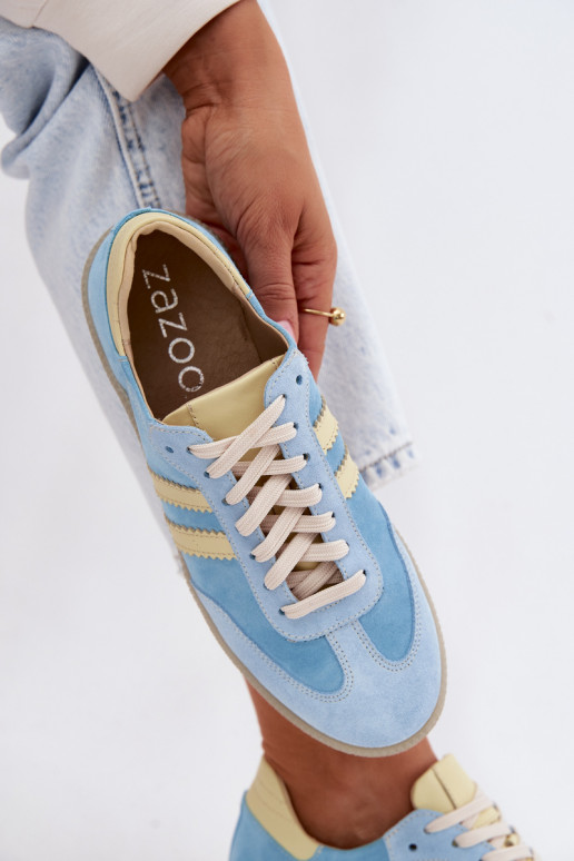 Baskets en daim bleu clair Zazoo N1068