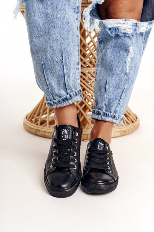 Baskets en cuir pour femmes Big Star noires