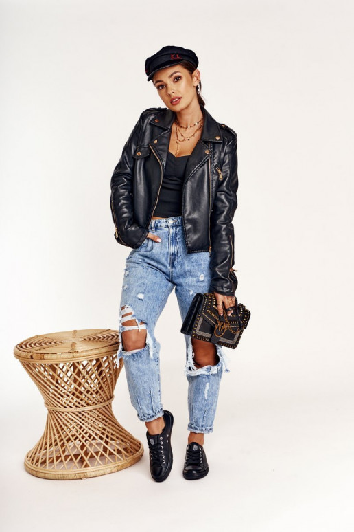 Baskets en cuir pour femme Big Star couleur noire V274871