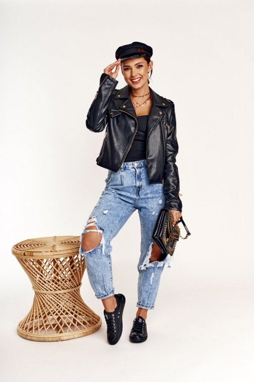 Baskets en cuir pour femme Big Star couleur noire V274871