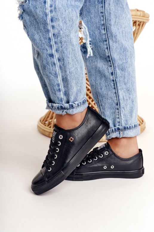 Baskets en cuir pour femmes Big Star noires