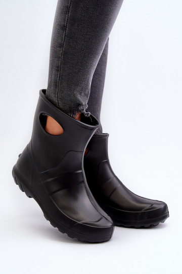 Bottes en caoutchouc imperméables pour femmes noires LEMIGO GARDEN 752