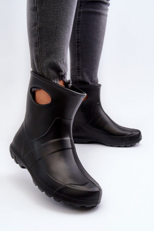 Bottes en caoutchouc imperméables pour femmes noires LEMIGO GARDEN 752