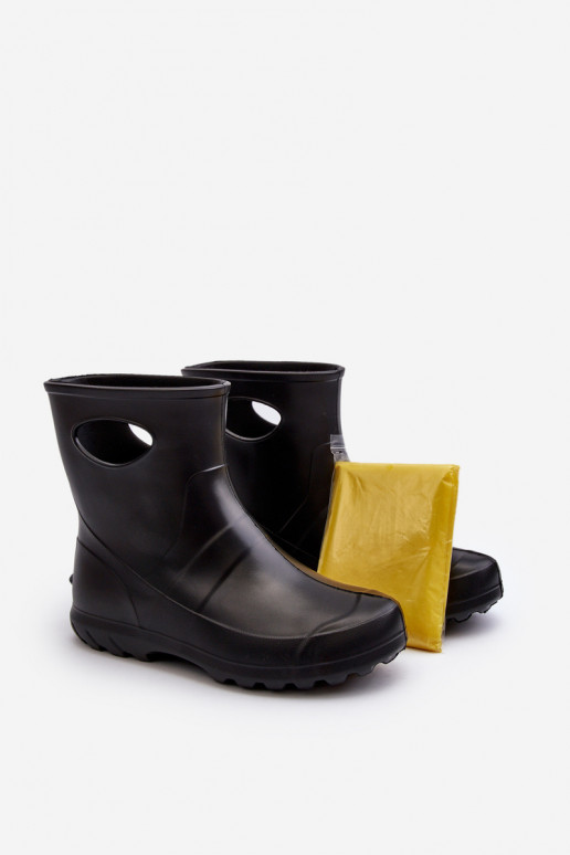 Bottes en caoutchouc imperméables pour femmes noires LEMIGO GARDEN 752