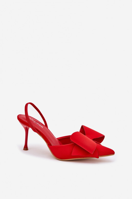 chaussures à talons hautsOdkrytymi Piętami I Kokardką couleur rouge Eklevia
