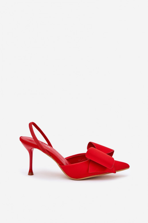 chaussures à talons hautsOdkrytymi Piętami I Kokardką couleur rouge Eklevia