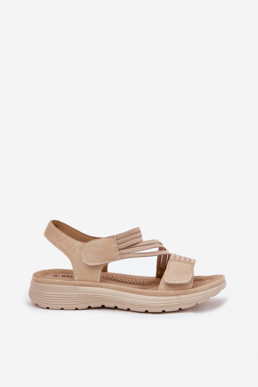 Sandales confortables pour femmes couleur sable avec fermetures adhésives Hallriva