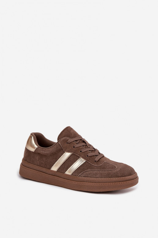Baskets en daim marron pour hommes sur plateforme Sylviona