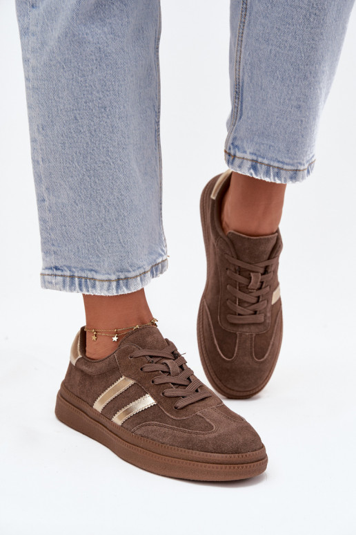 Baskets en daim marron pour hommes sur plateforme Sylviona