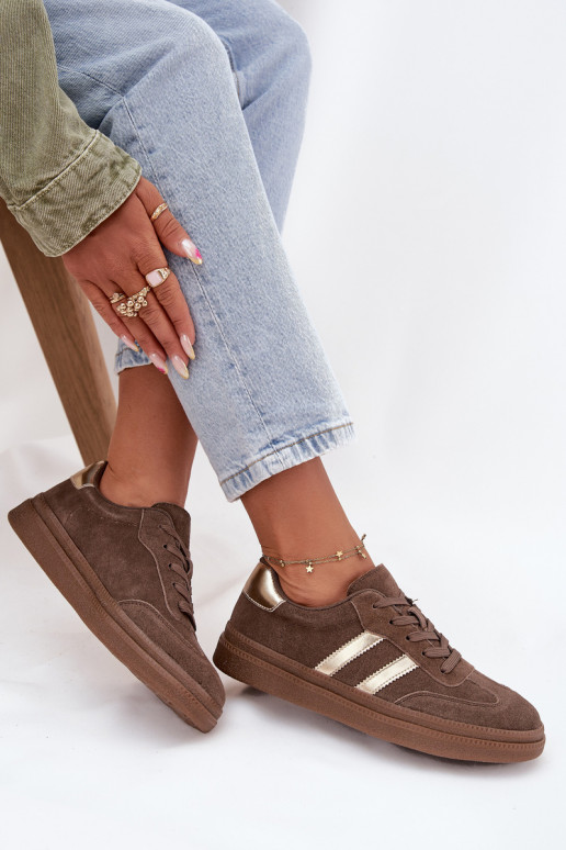 Baskets en daim marron pour hommes sur plateforme Sylviona