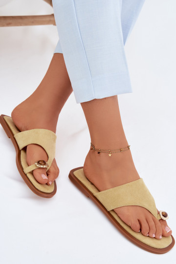 Chaussons pour femmes avec détails décoratifs jaunes Fedira