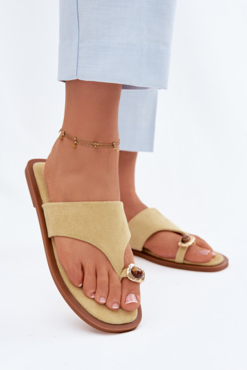 Chaussons pour femmes avec détails décoratifs jaunes Fedira 2