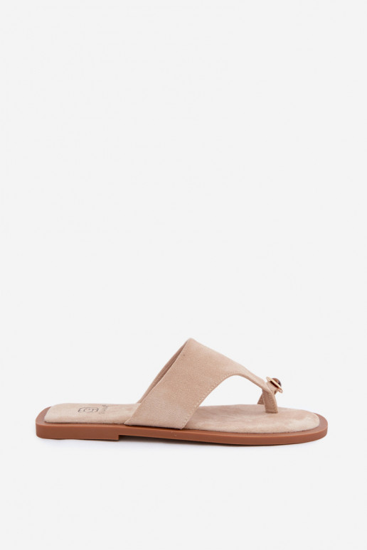 Chaussons pour femmes avec détails décoratifs sable Fedira