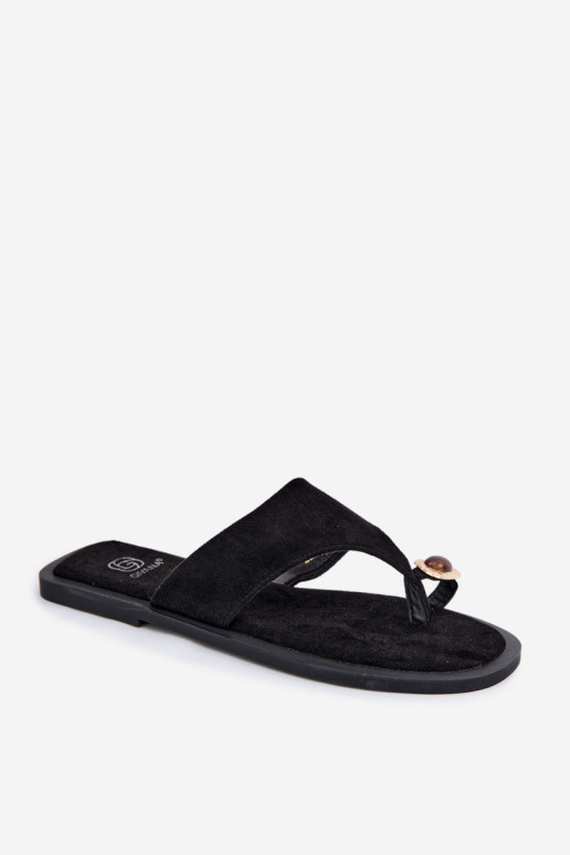 Chaussons pour femmes avec détails décoratifs noirs Fedira