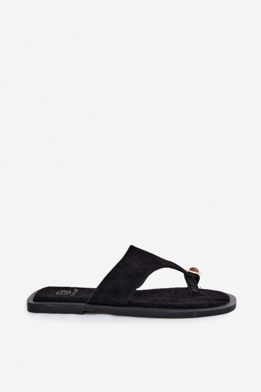 Chaussons pour femmes avec détails décoratifs noirs Fedira