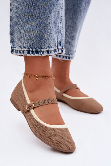 Ballerines en matériau en maille marron Zelisa