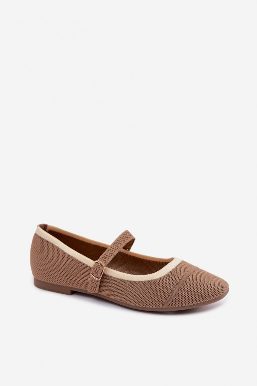 Ballerines en matériau en maille marron Zelisa