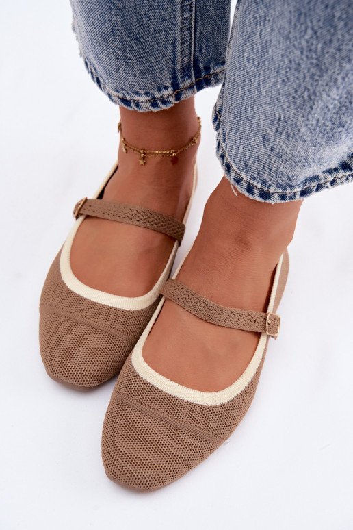Ballerines en matériau en maille marron Zelisa
