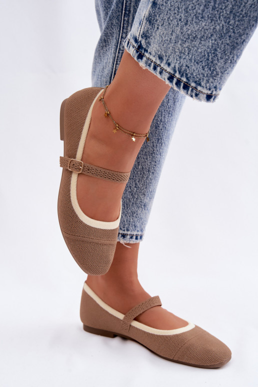 Ballerines en matériau en maille marron Zelisa