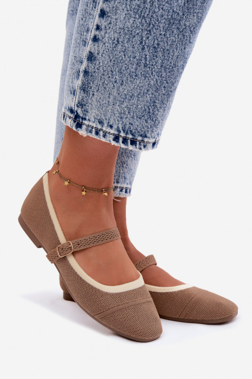 Ballerines en matériau en maille marron Zelisa
