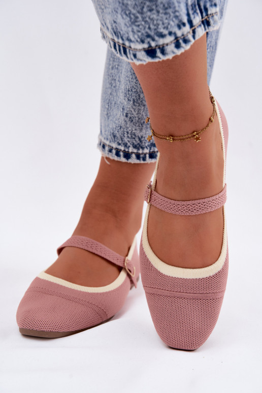 Ballerines en matériau en maille roses Zelisa