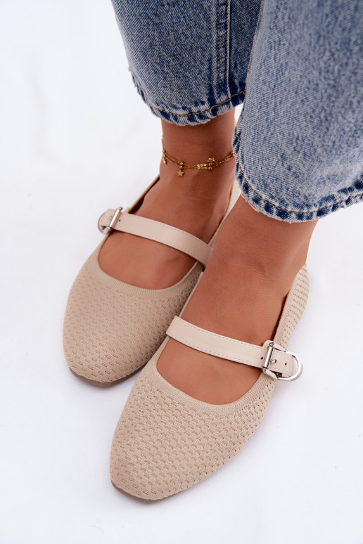 Ballerines en tissu avec des sangles I avec boucles beige Jelisa