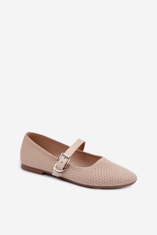 Ballerines en tissu avec des sangles I avec boucles beige Jelisa