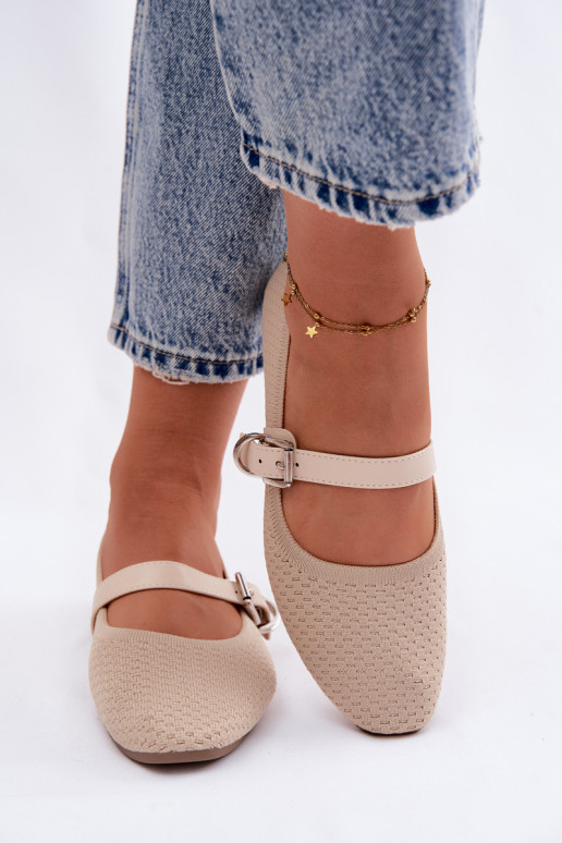 Ballerines en tissu avec des sangles I avec boucles beige Jelisa