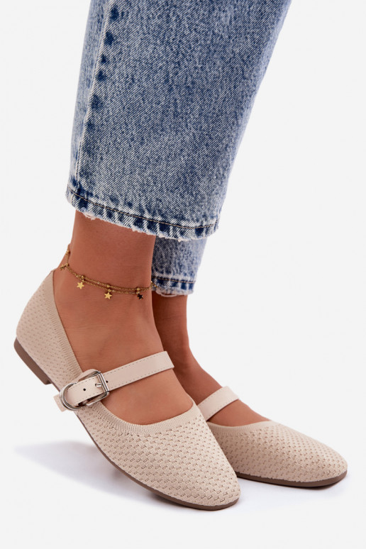 Ballerines en tissu avec des sangles I avec boucles beige Jelisa