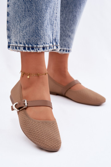 Ballerines en tissu avec sangles et boucles kaki Jelisa 2